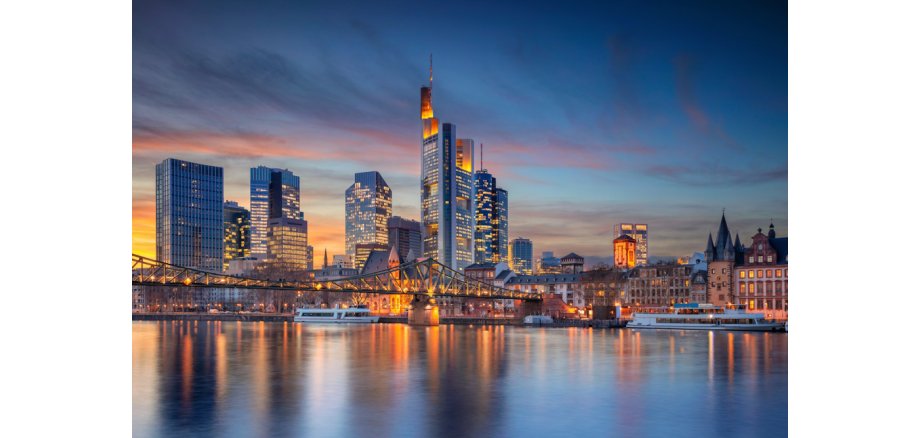 Frankfurt am Main, Germany. Cityscape image of Frankfurt am Main skyline during beautiful sunset.